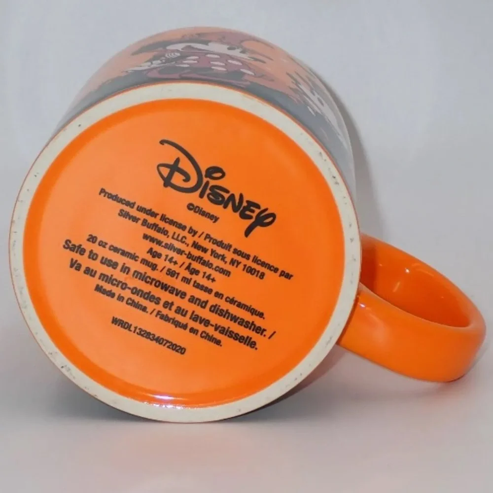 Disney Happy Halloween Mickey Minnie Mouse Mug 20oz Orange Vampire Witch